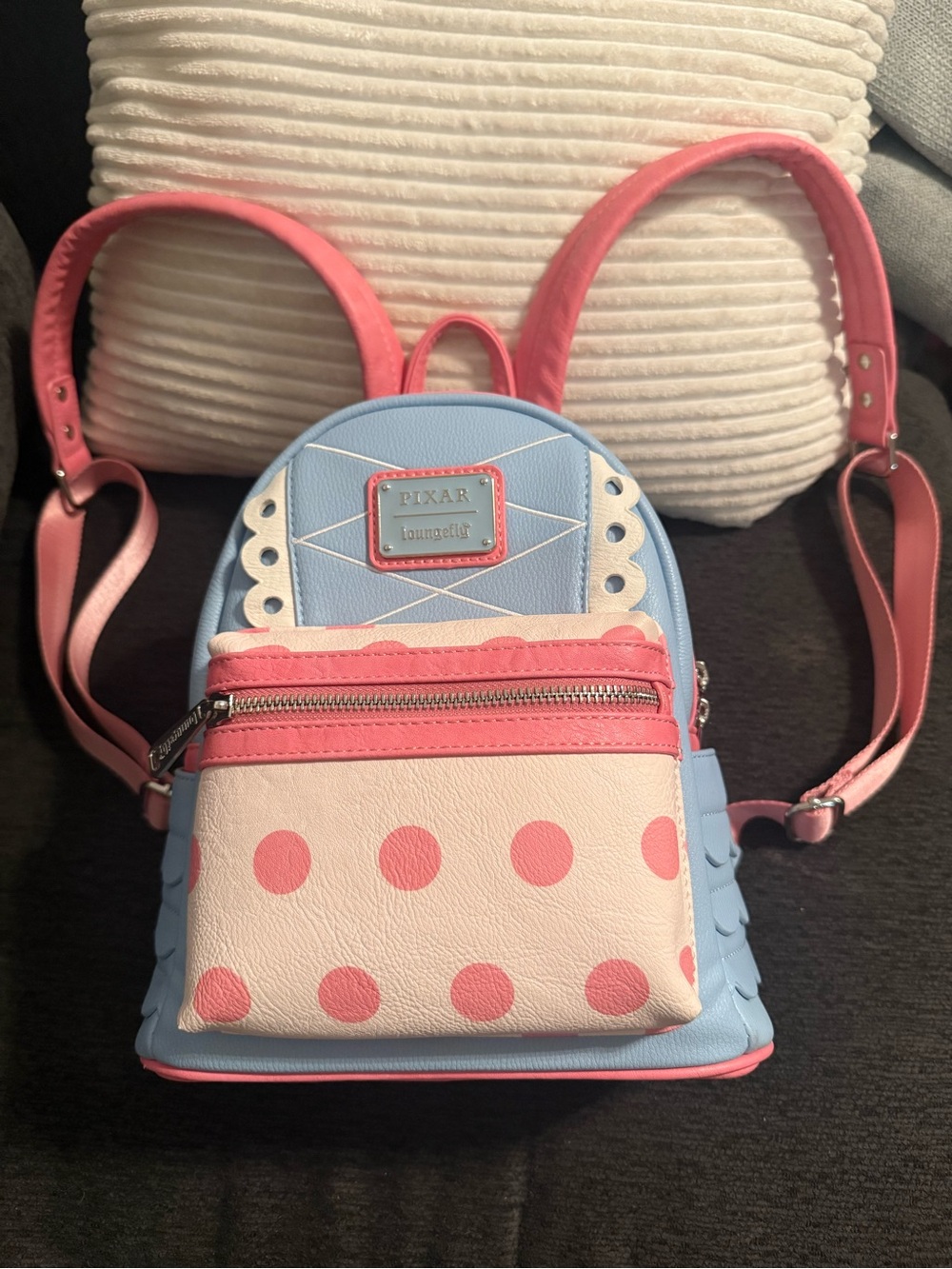 Loungefly Pastel Polka Dot Mini Backpack - Blue, Pink & White